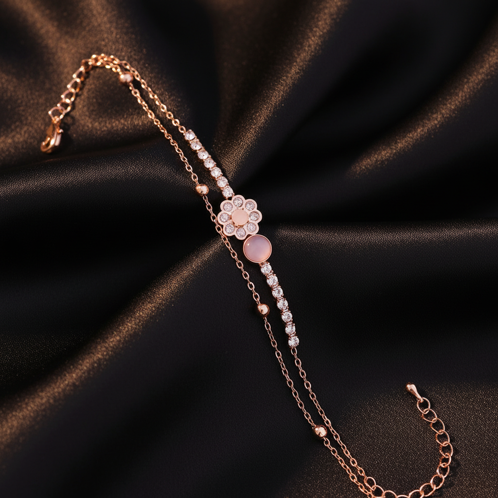Rosette Bloom Rose Gold Bracelet