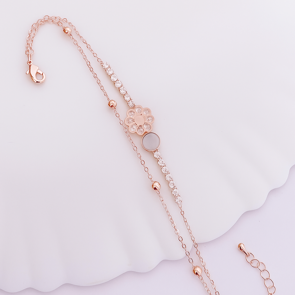 Rosette Bloom Rose Gold Bracelet