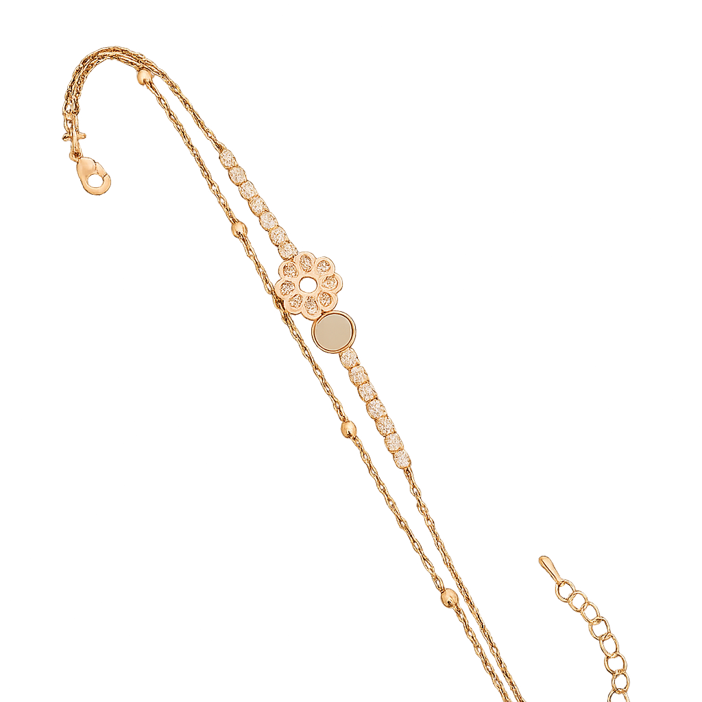 Rosette Bloom Rose Gold Bracelet