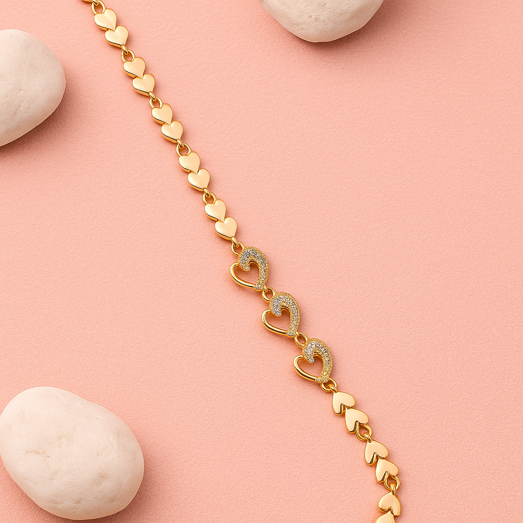 Hearts Entwined Rose Bracelet