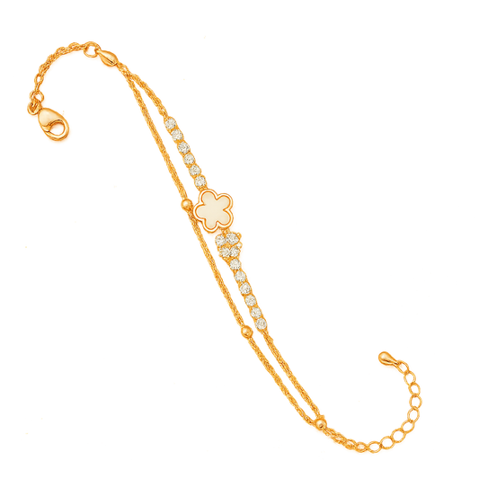 Blush Bloom Dual Chain Bracelet