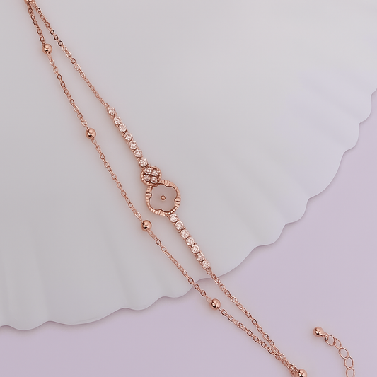 Blush Charm Clover Bracelet