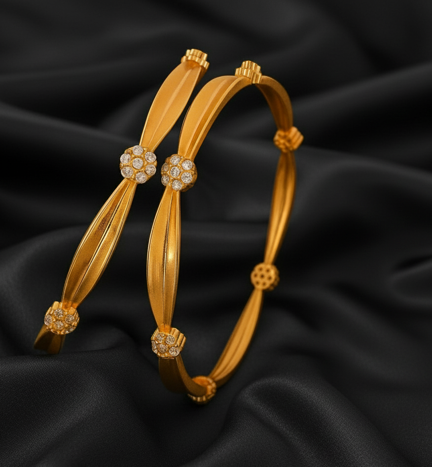 Golden Petal Bangles (Set of 2)