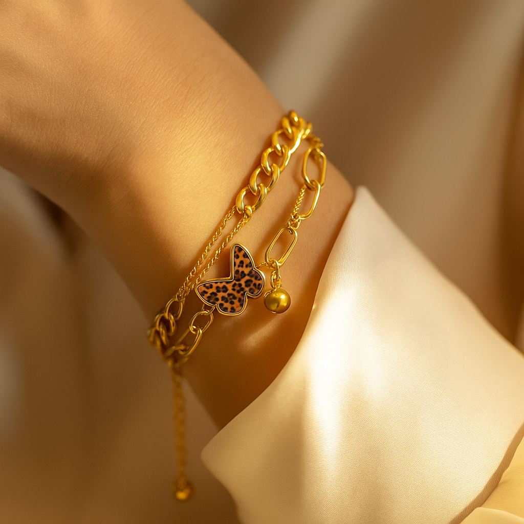 Leopard Luxe Butterfly Bracelet