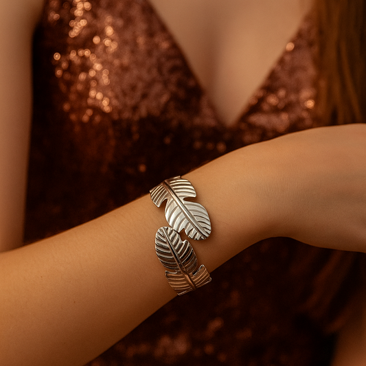 Tropical Leaf Teen Cuff Bracelet