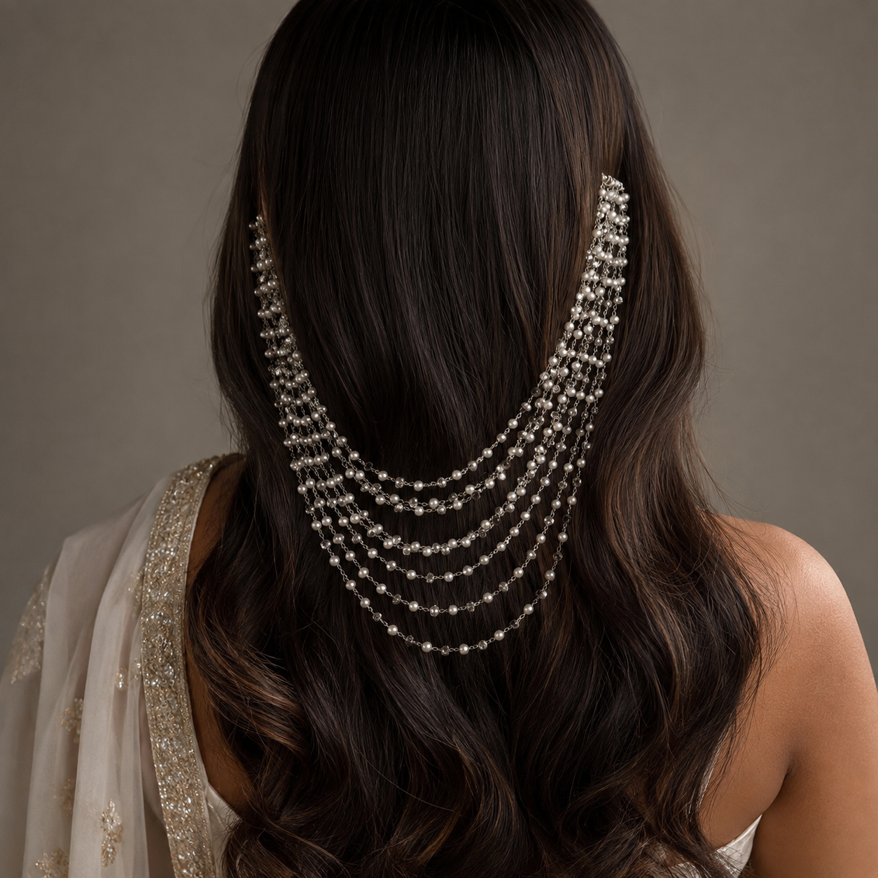 Meher Layered Pearl Hair Chain