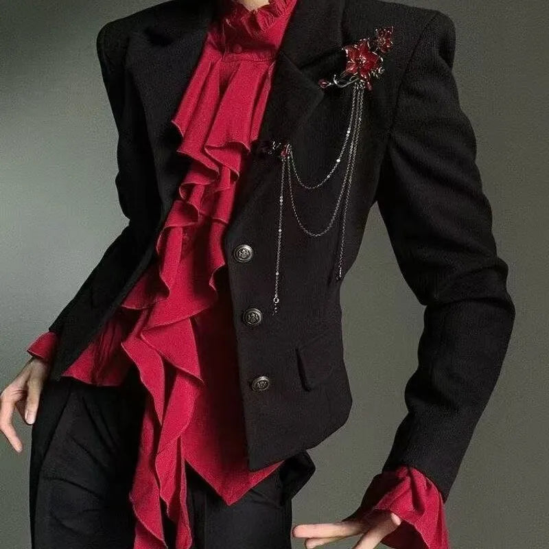 Crimson Drape Brooch Chain