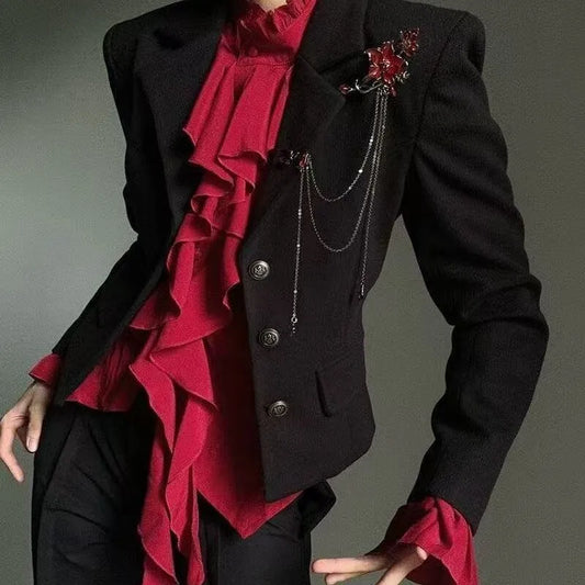 Crimson Drape Brooch Chain
