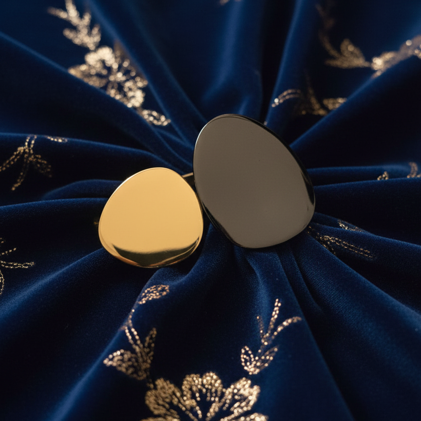 Golden Dual Stone Cuff Bracelet