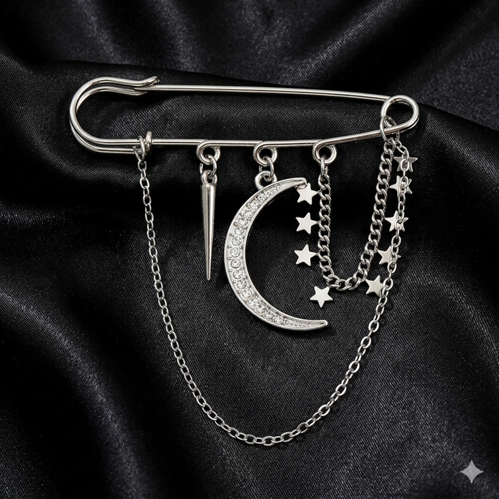 Lunar Glow Tassel Brooch