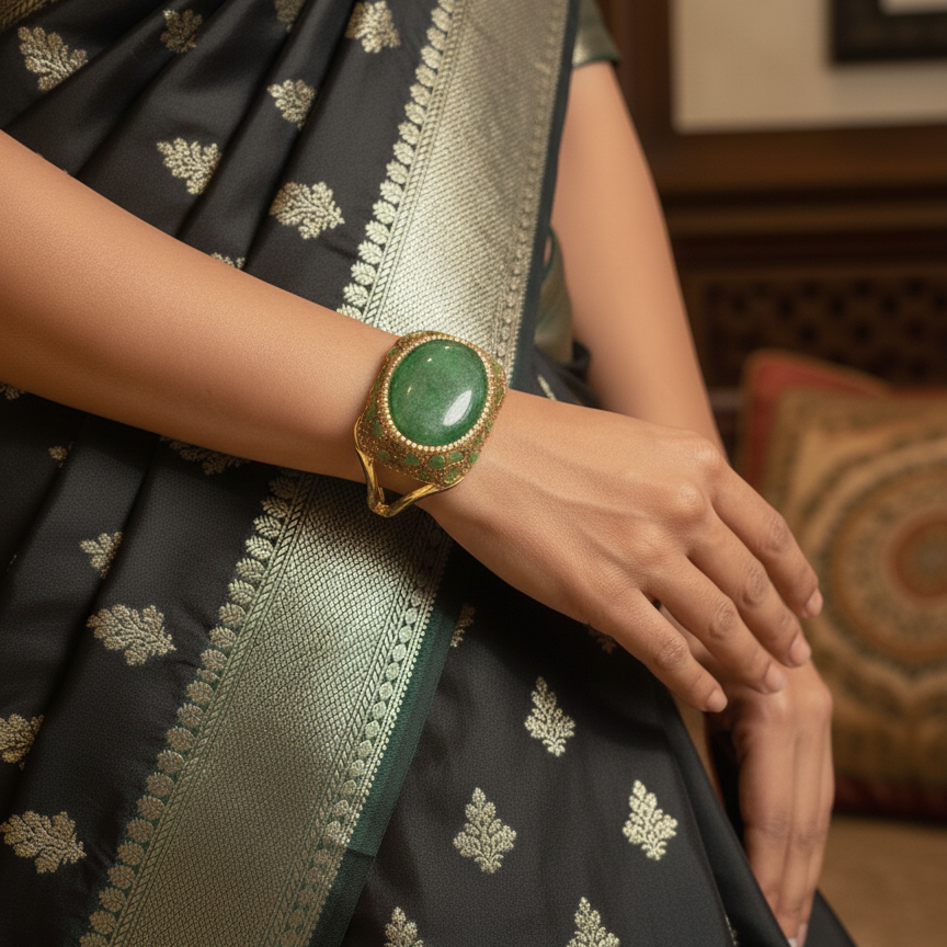 Emerald Aura Statement Bracelet