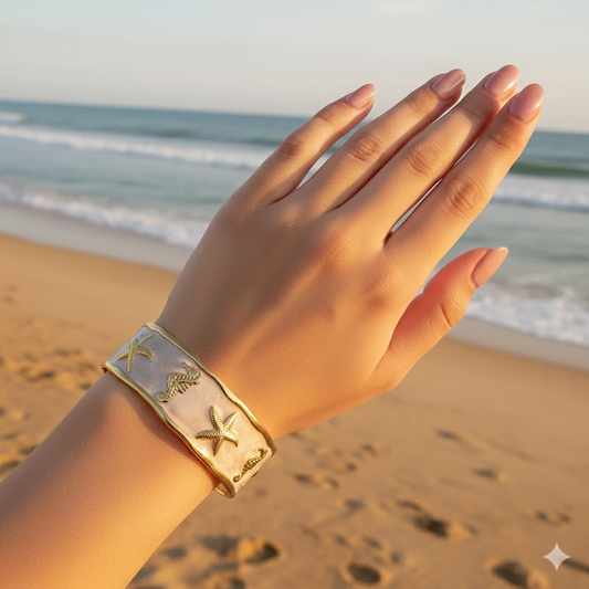 White Coral Reef Teen Cuff Bracelet