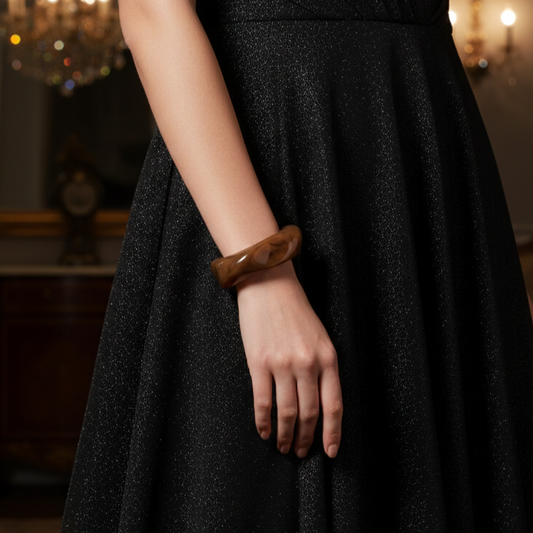 Mocha Swirl Acrylic Teen Bangle