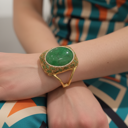 Emerald Aura Statement Bracelet