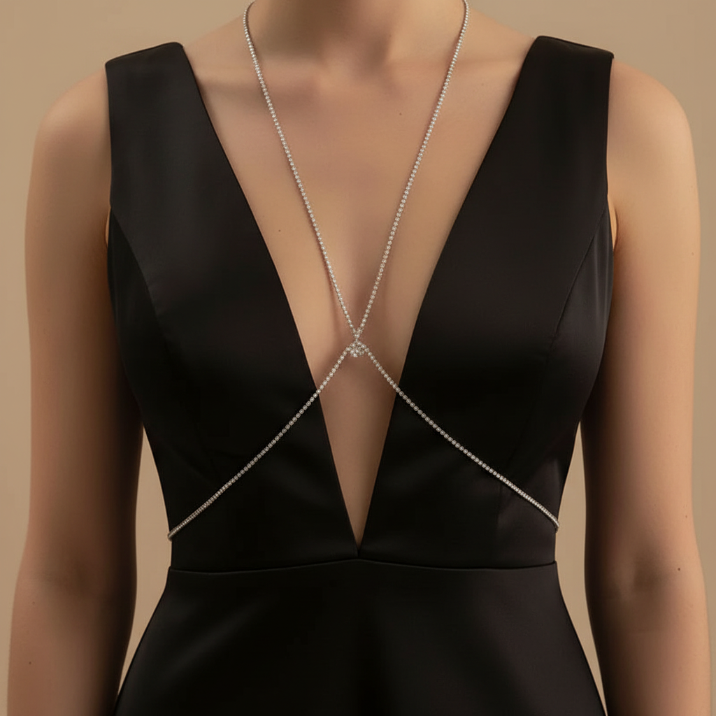 Crystal Teardrop Body Chain