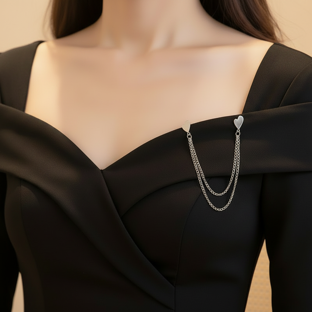 Heartlink Drape Brooch