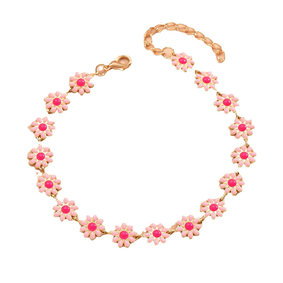 Blush Daisy Charm Anklet