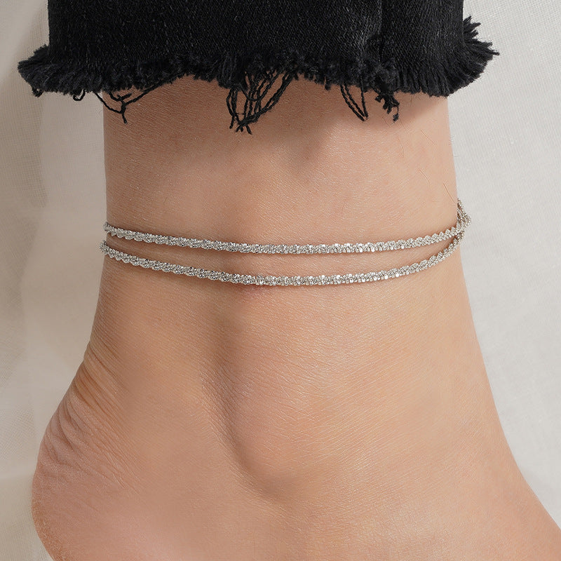 Luminous Duo Silver Anklet