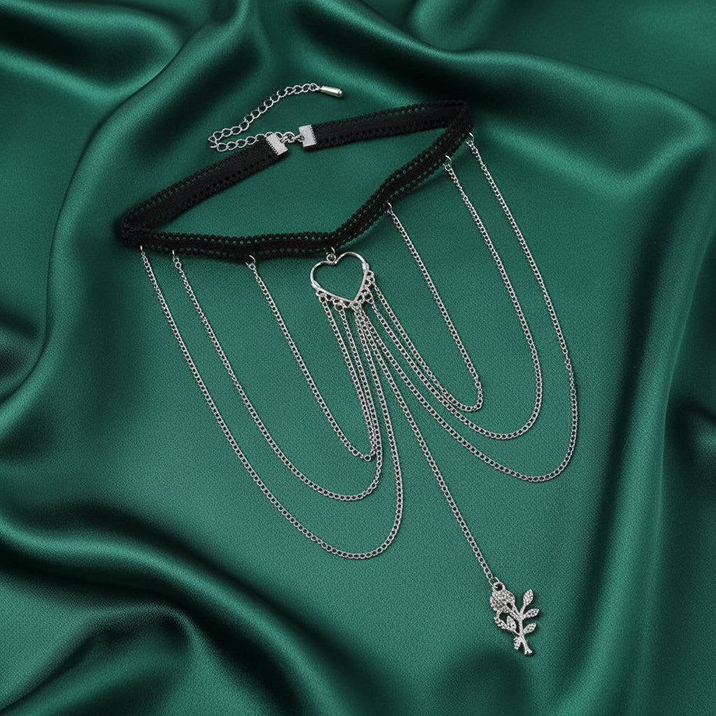 Rose & Heart Drape Thigh Chain