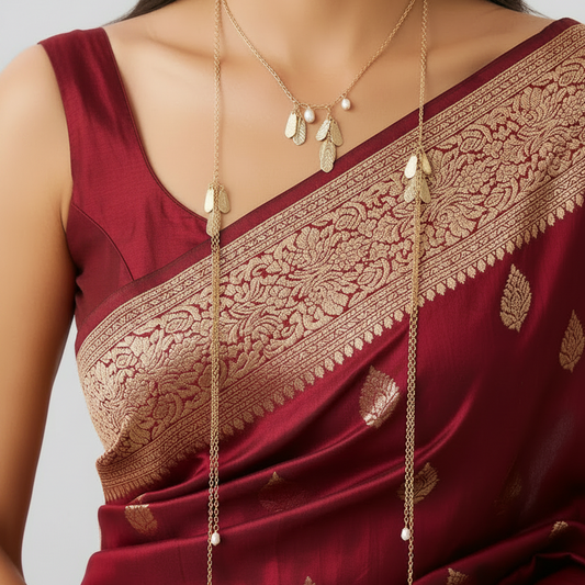 Pearl Leaf Cascade Bodychain