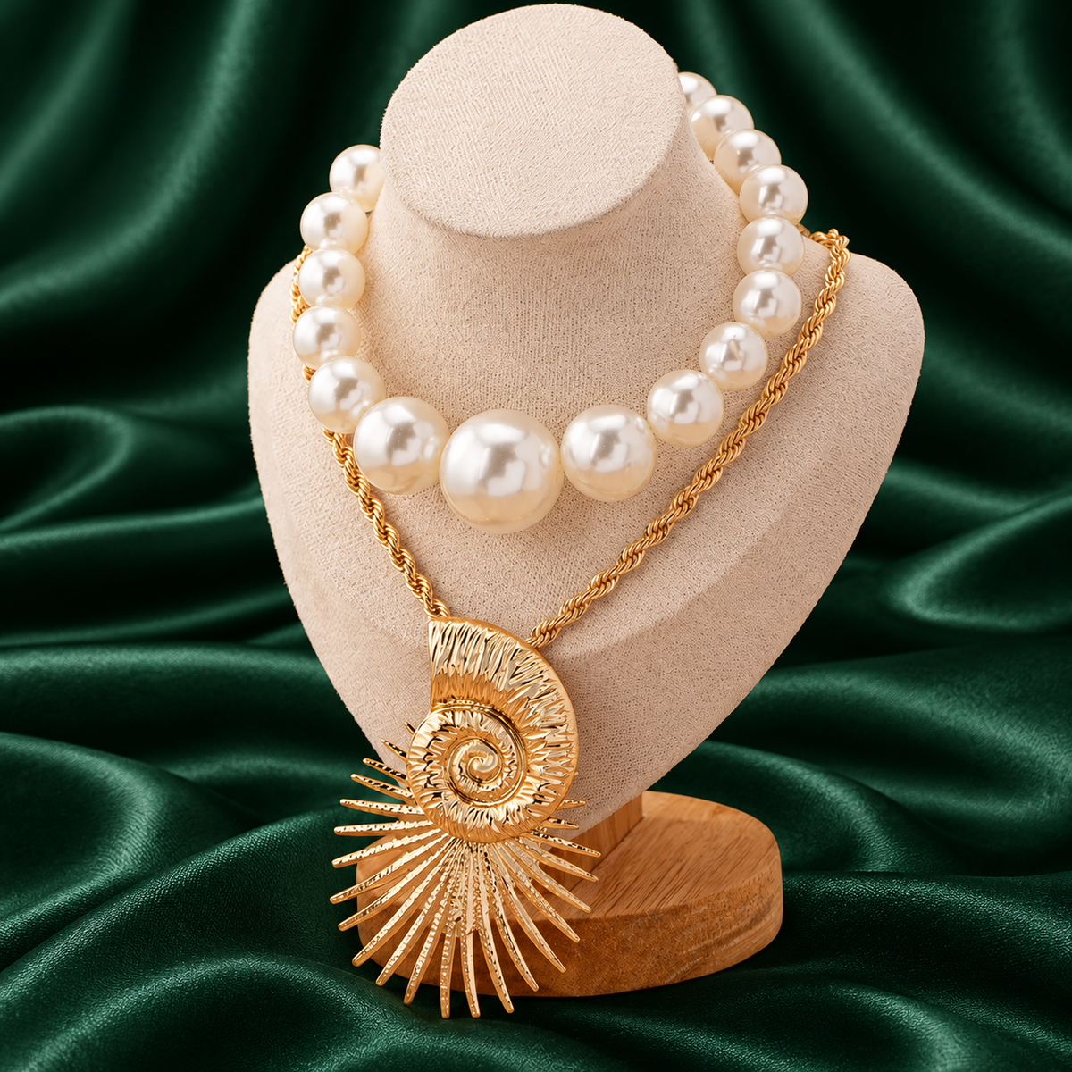 Ocean Muse Conch & Pearl Necklace