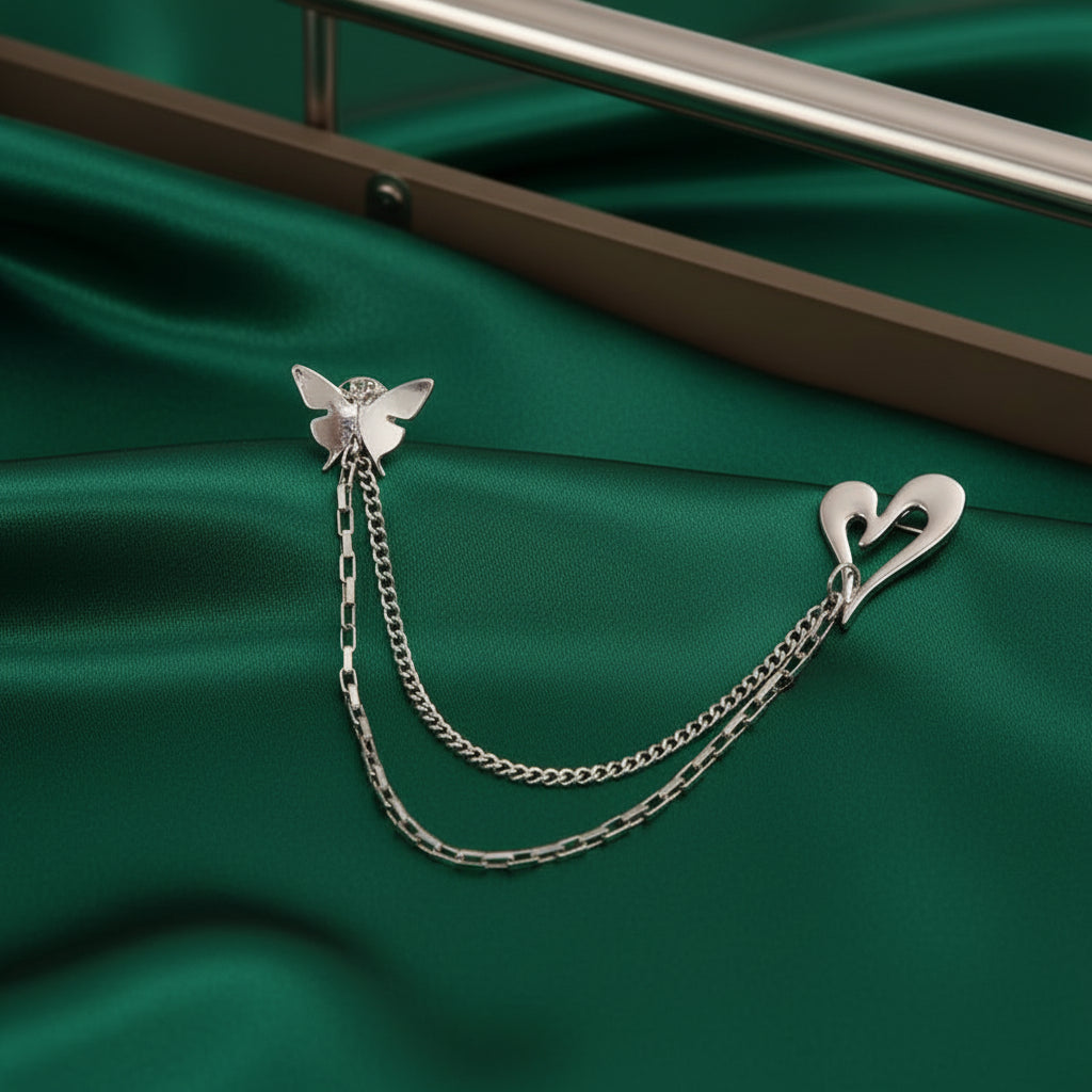 Butterfly Heart Drape Brooch