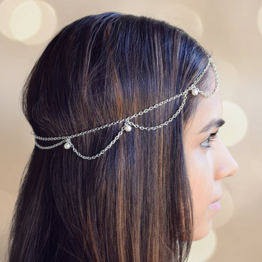 Pearl Drape Hair Chain