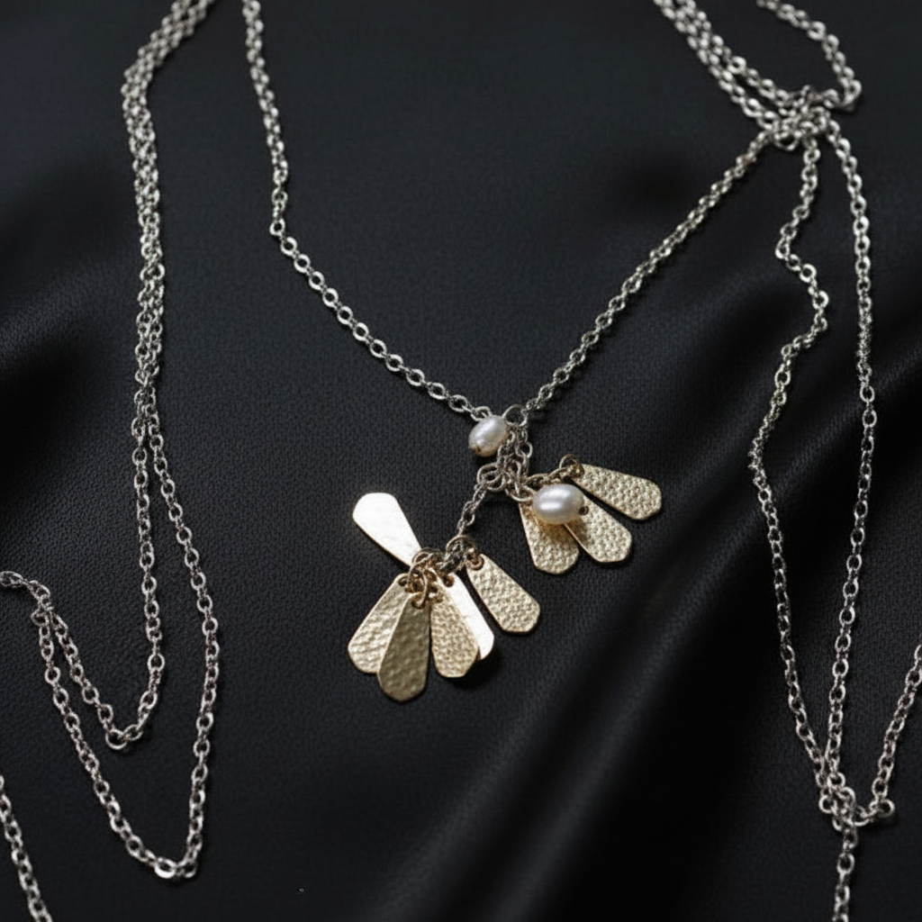 Pearl Leaf Cascade Bodychain