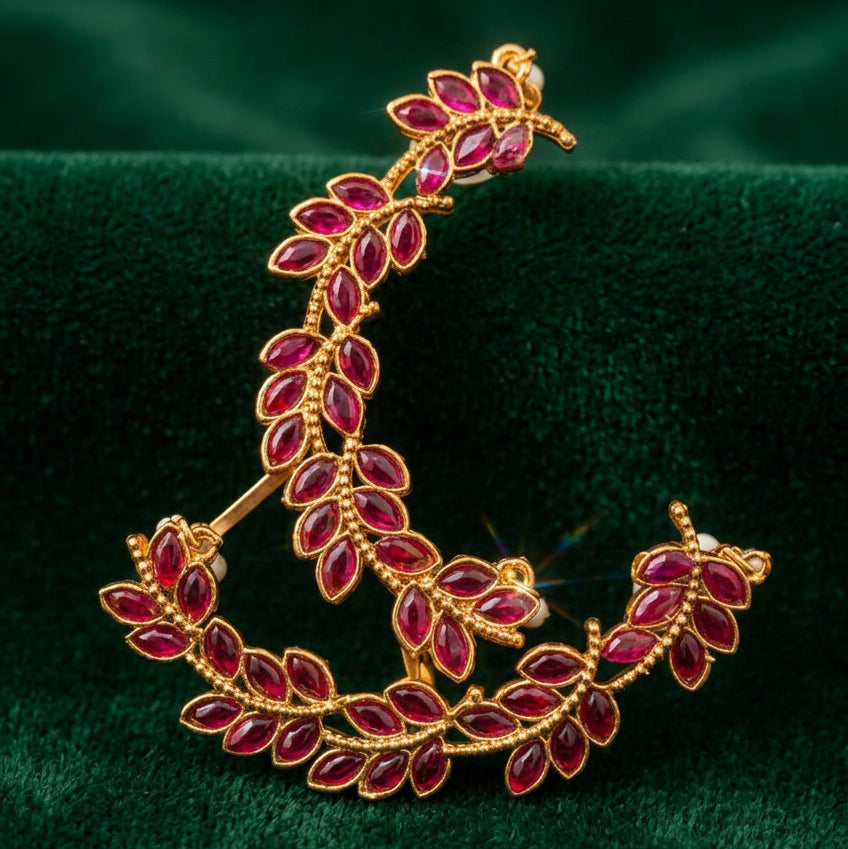 Gulika Pink Leaf Ear Cuffs | Pair