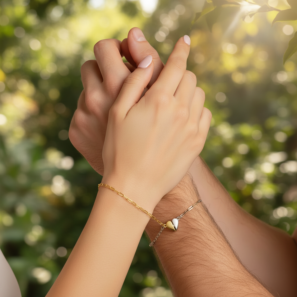 Magnetic Heart Couple Bracelet