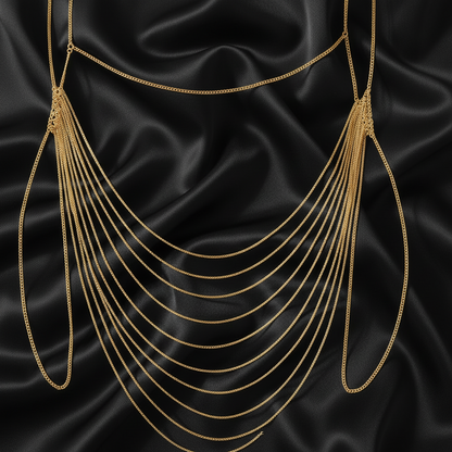 Layered body chain by ReevaTara, worn front or back