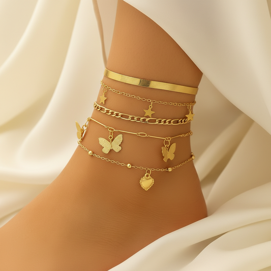 Starglow Charm Anklet Set