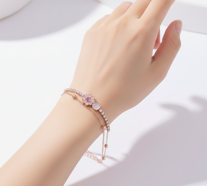 Rosette Bloom Rose Gold Bracelet