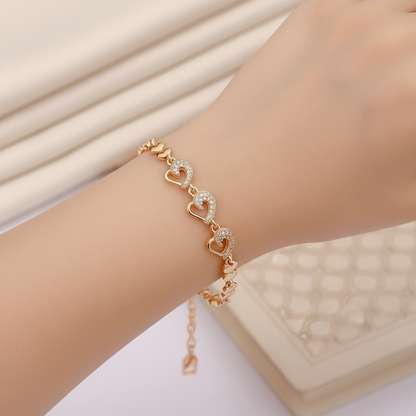 Hearts Entwined Rose Bracelet