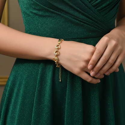 Hearts Entwined Rose Bracelet