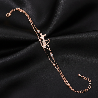 Butterfly Kisses Rose Gold Bracelet