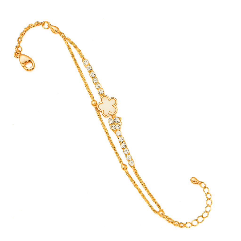 Blush Bloom Dual Chain Bracelet