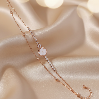 Blush Charm Clover Bracelet