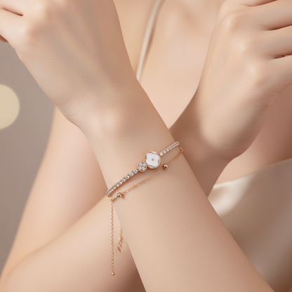 Blush Charm Clover Bracelet