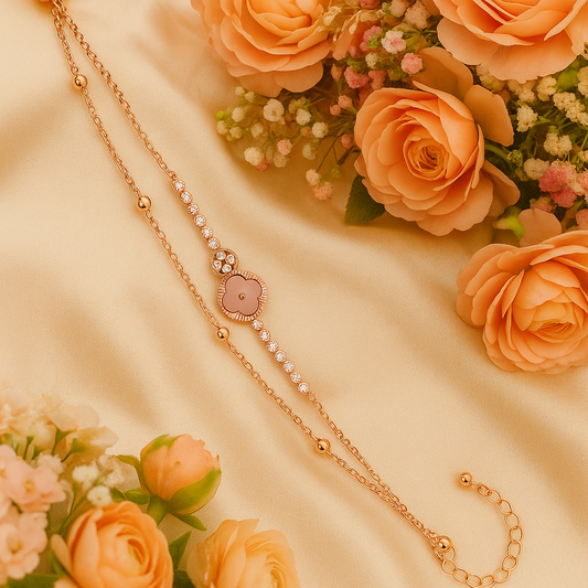 Blush Charm Clover Bracelet