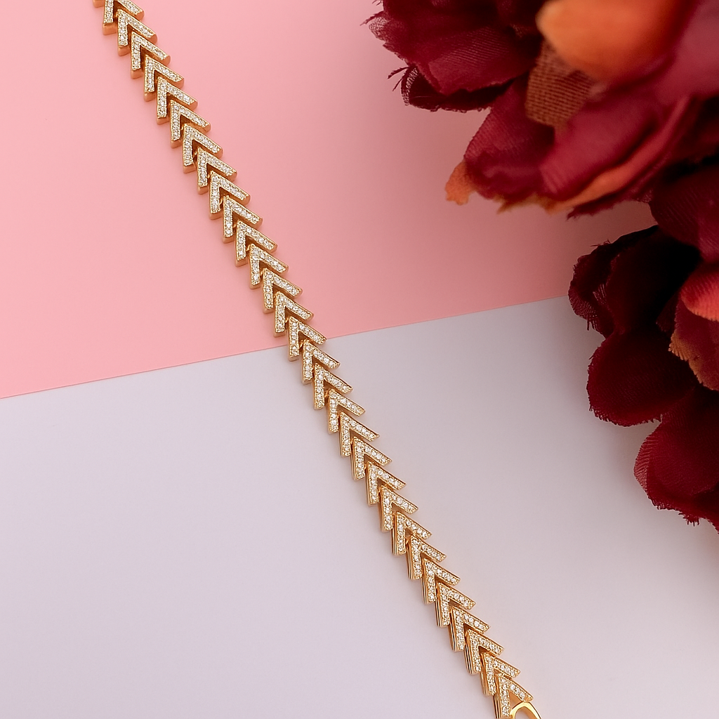 Radiant Chevron Rose Bracelet