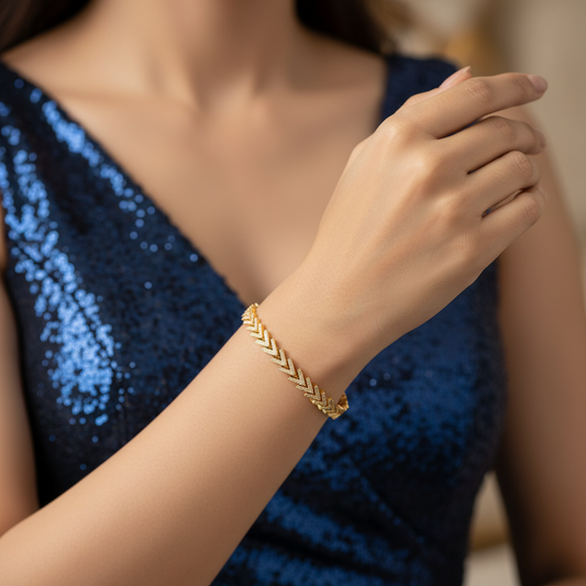 Radiant Chevron Rose Bracelet