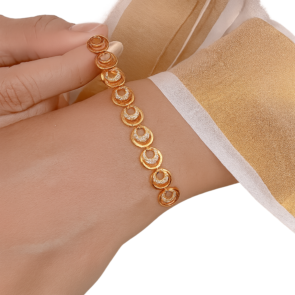 Rose Orbit Charm Bracelet