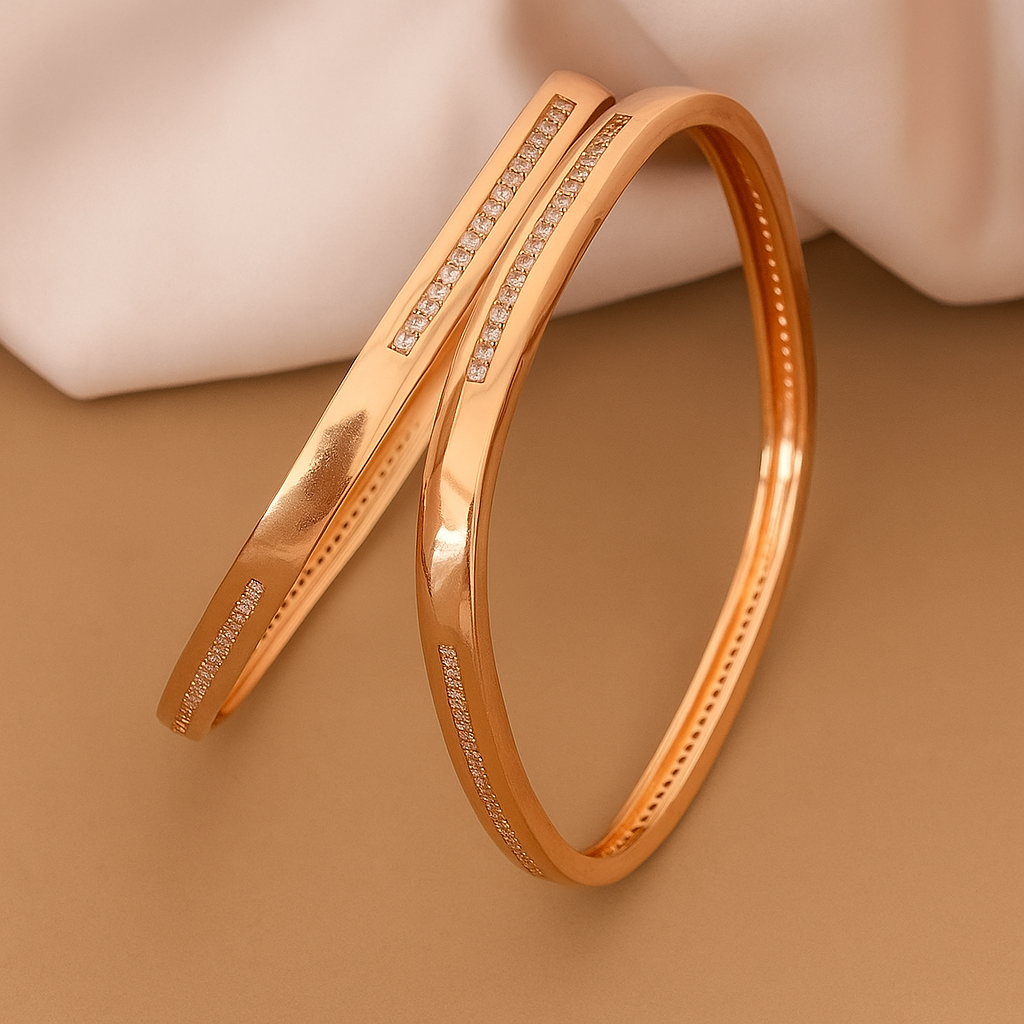 Linear Luxe Diamond Bangles (Set of 2)