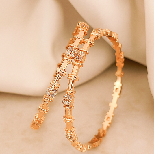 Stellar Gleam Rose Bangles (Set of 2)
