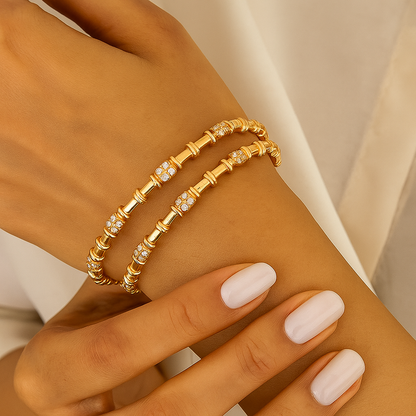 Stellar Gleam Rose Bangles (Set of 2)