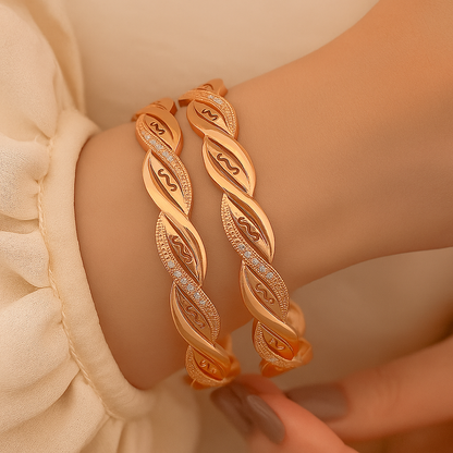 Twist Elegance Bangles (Set of 2)