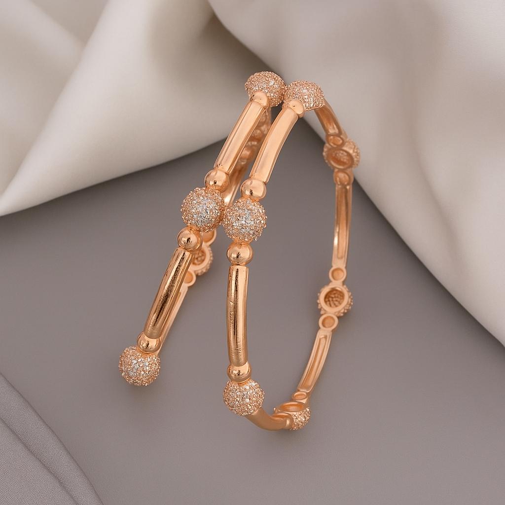 Celeste Spark Rose Gold Bangles (Set of 2)