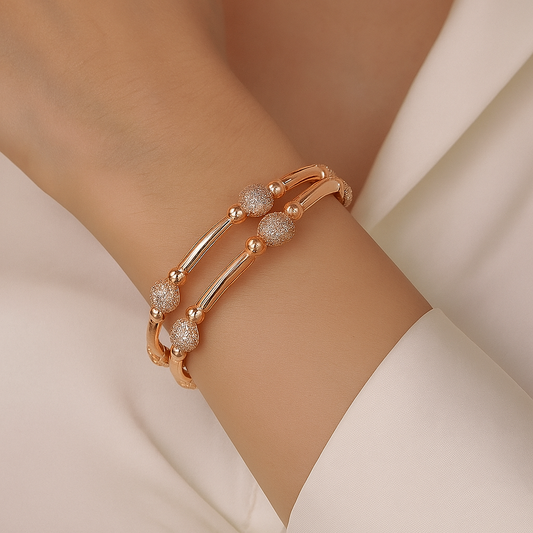 Celeste Spark Rose Gold Bangles (Set of 2)