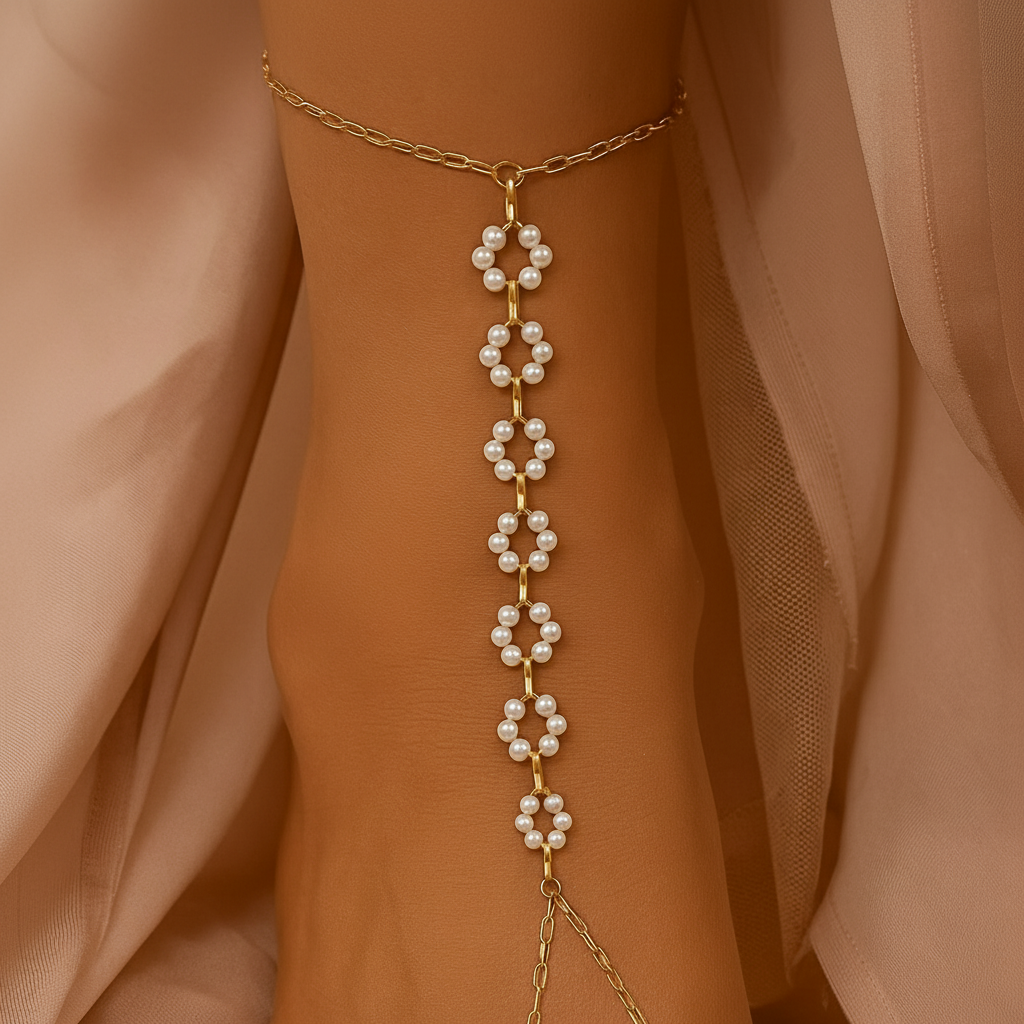 Pearl Blossom Anklet Chain